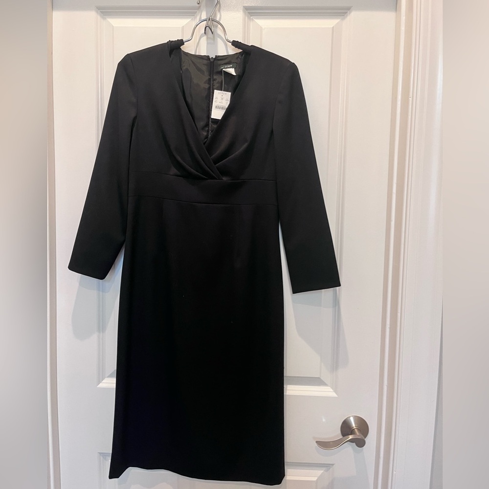 NWT J. Crew black 3/4 sleeve dress